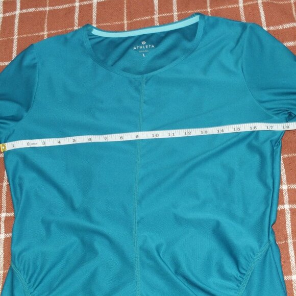 Athleta Wildly Wick It Teal Shirt Size Large - Picture 8 of 13
